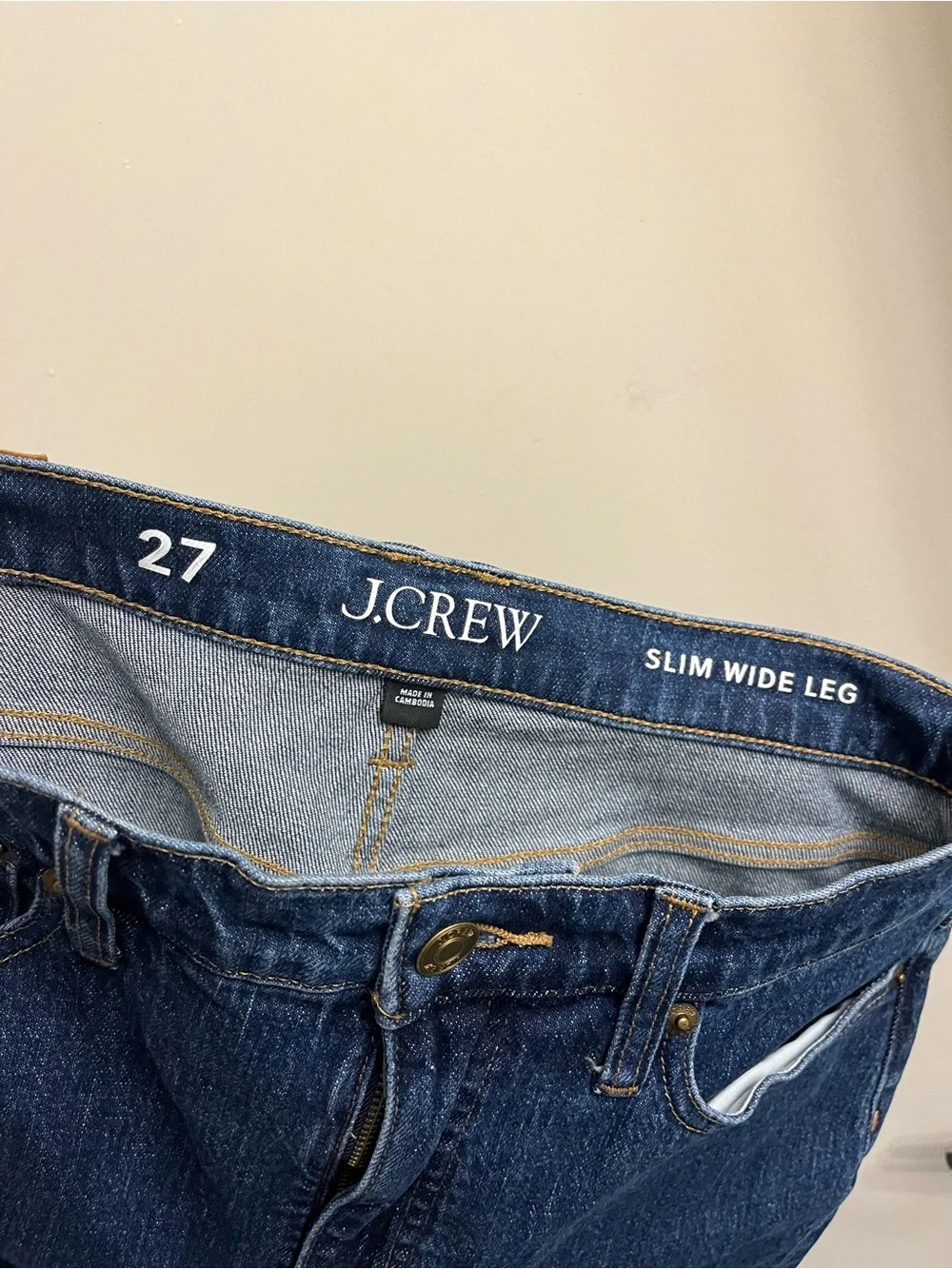 J. Crew Slim Wide Leg Jeans Brick Lane Size 27